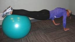 Exercise Ball Prone Walkout with Push-Up