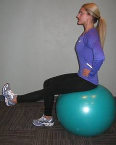 Exercise Ball Knee Extension With Ab Brace